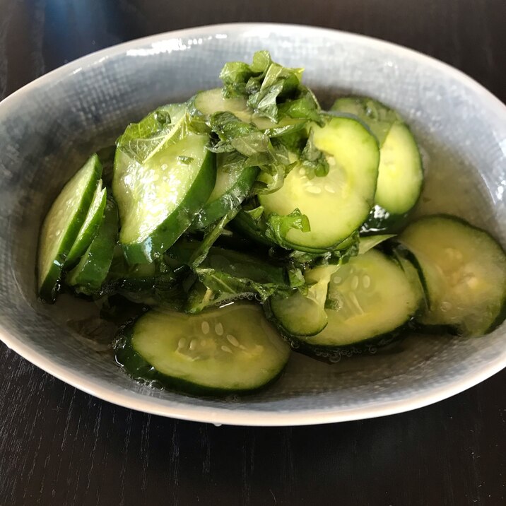 きゅうりと大葉の酢の物